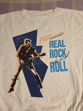 Vtg Miller Genuine Draft Shirt Real Rock And Roll 80 90s Lite Long Sleeve Shirt
